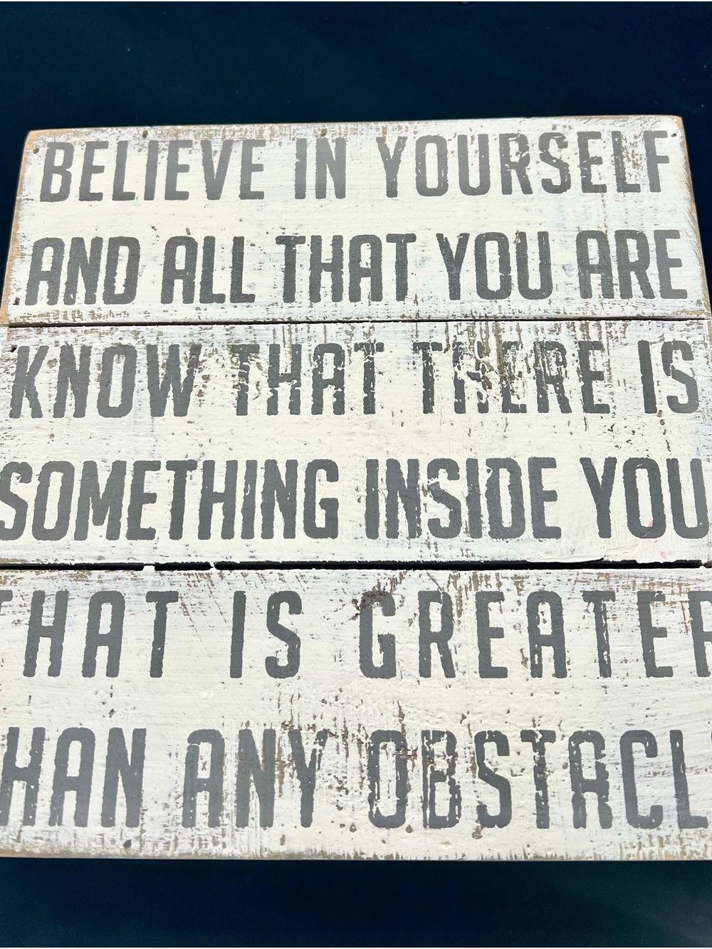 Inspirational 'Believe In Yourself' White & Gray Wall Plaque -